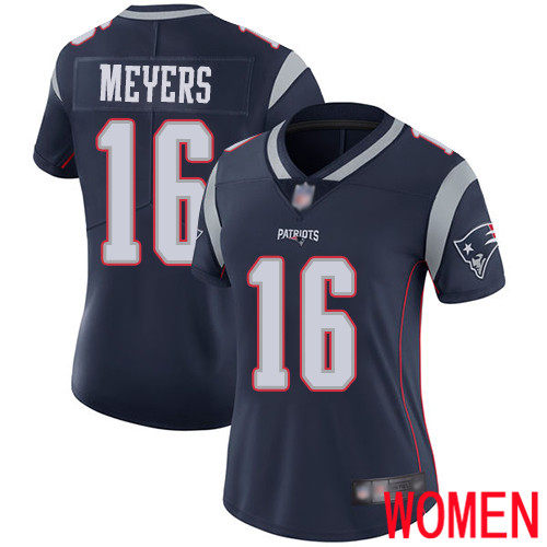 New England Patriots Football #16 Vapor Limited Navy Blue Women Jakobi Meyers Home NFL Jersey->youth nfl jersey->Youth Jersey